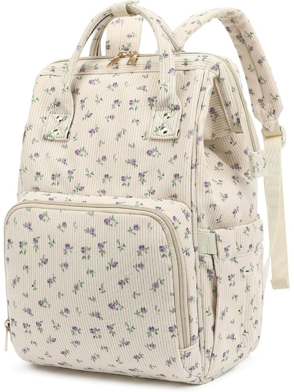 Corduroy Diaper Bag Backpack for Baby Girls Boys, Women Large Nappy Bags for Mom